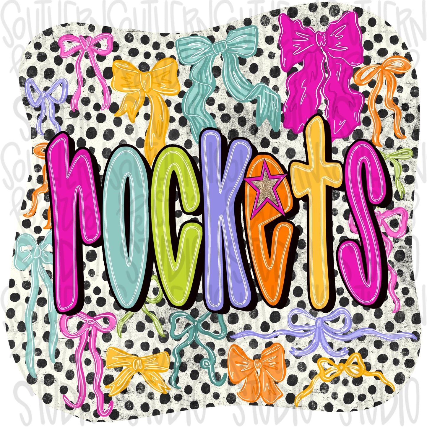 Rockets colorful bows | preppy coquette | Sublimation Design | Digital Download | Women’s, Kids Shirt PNG