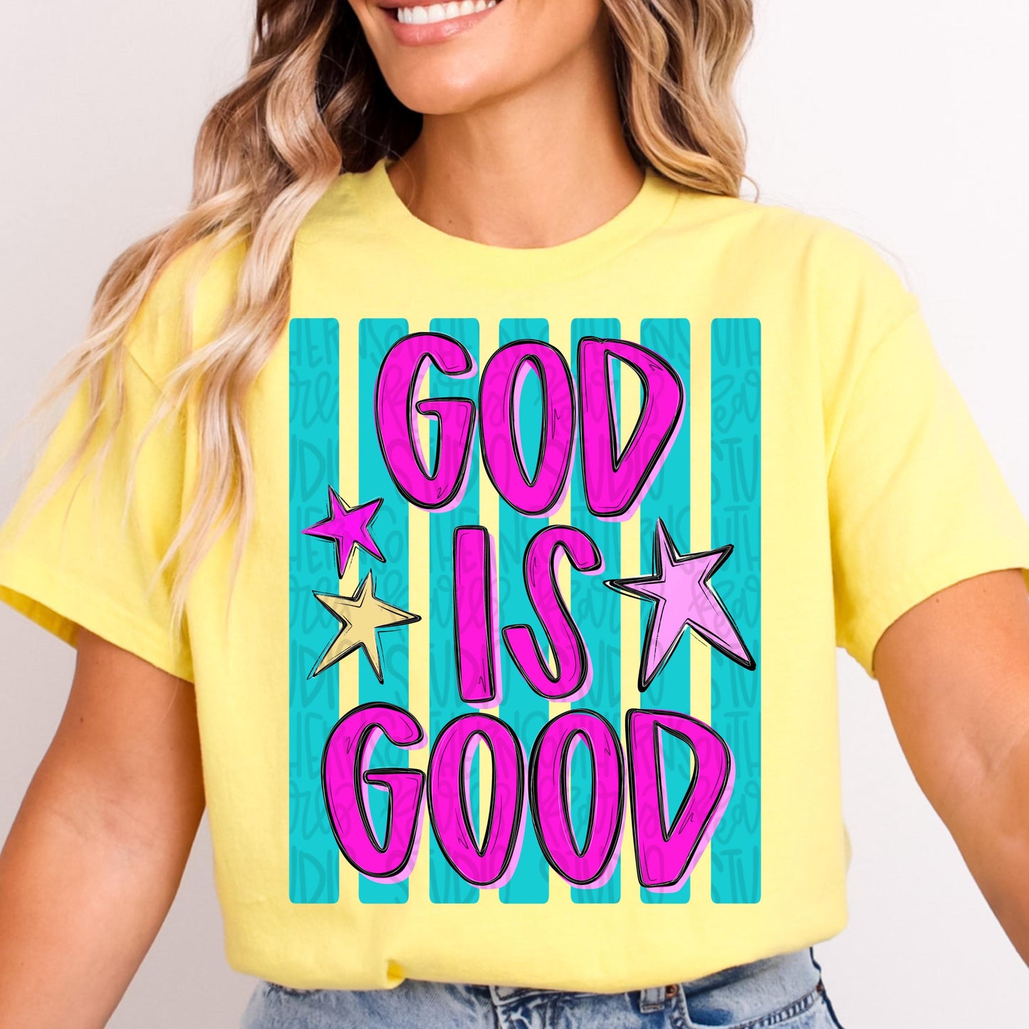 God is Good Stripes | Sublimation Design | Digital Download | Women’s, Kids Shirt PNG