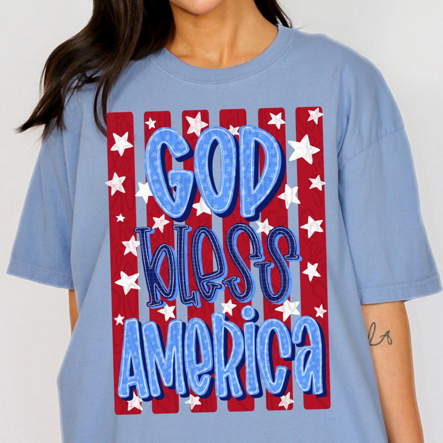 God bless Stripes | Patriotic | Sublimation Design | Digital Download | Women’s, Kids PNG