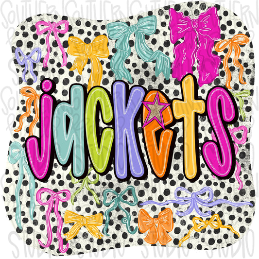 Jackets colorful bows | preppy coquette | Sublimation Design | Digital Download | Women’s, Kids Shirt PNG