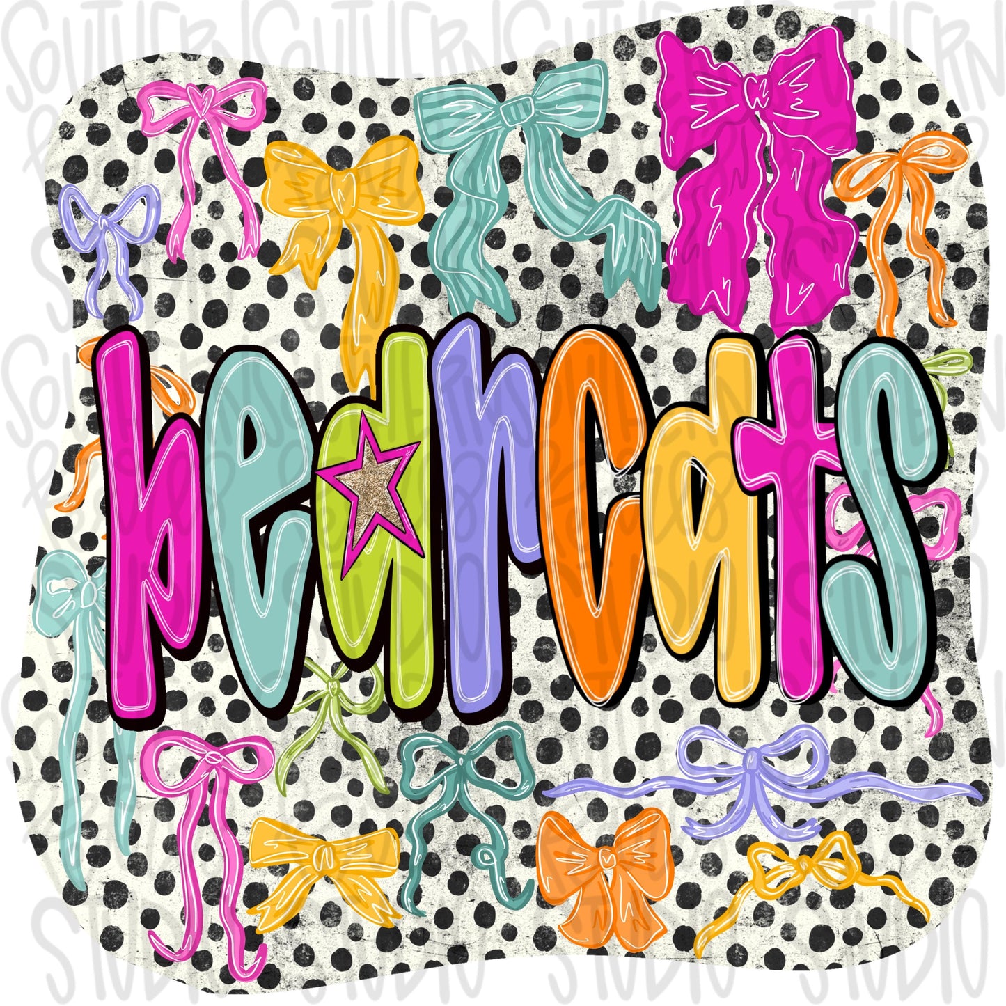 Bearcats colorful bows | preppy coquette | Sublimation Design | Digital Download | Women’s, Kids Shirt PNG