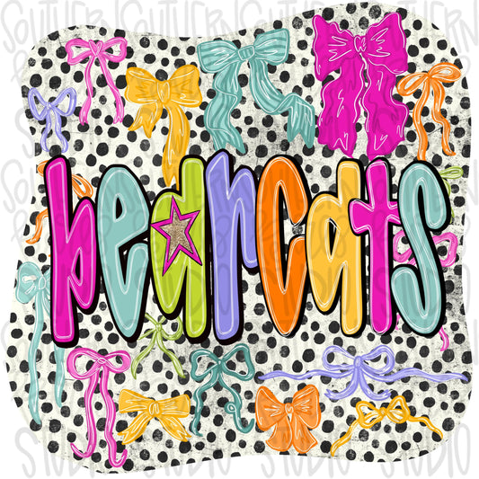 Bearcats colorful bows | preppy coquette | Sublimation Design | Digital Download | Women’s, Kids Shirt PNG