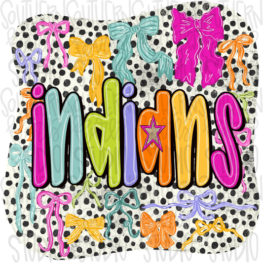 Indians colorful bows | preppy coquette | Sublimation Design | Digital Download | Women’s, Kids Shirt PNG