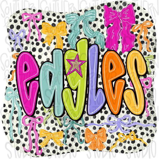 Eagles colorful bows | preppy coquette | Sublimation Design | Digital Download | Women’s, Kids Shirt PNG