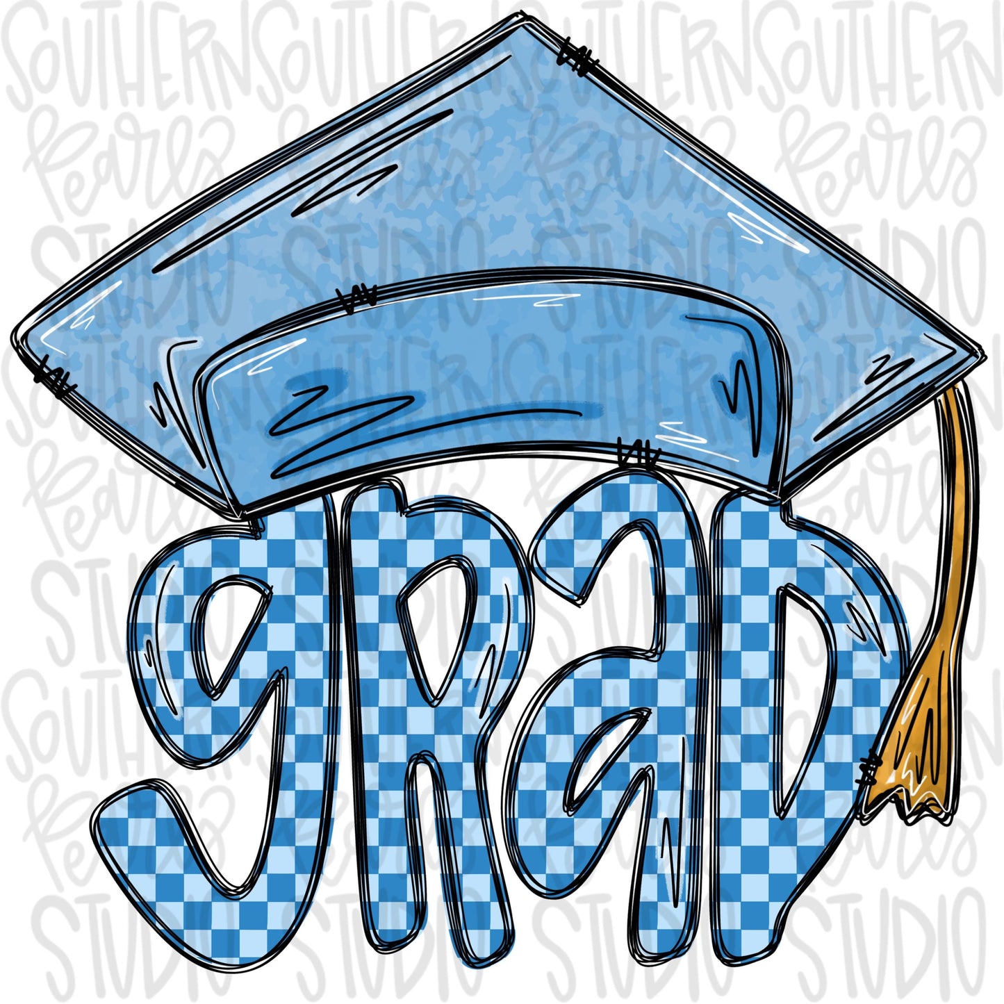 GRAD with Graduation cap blue | Senior | Preschool Kindergarten | Sublimation Design |Digital Download | PNG