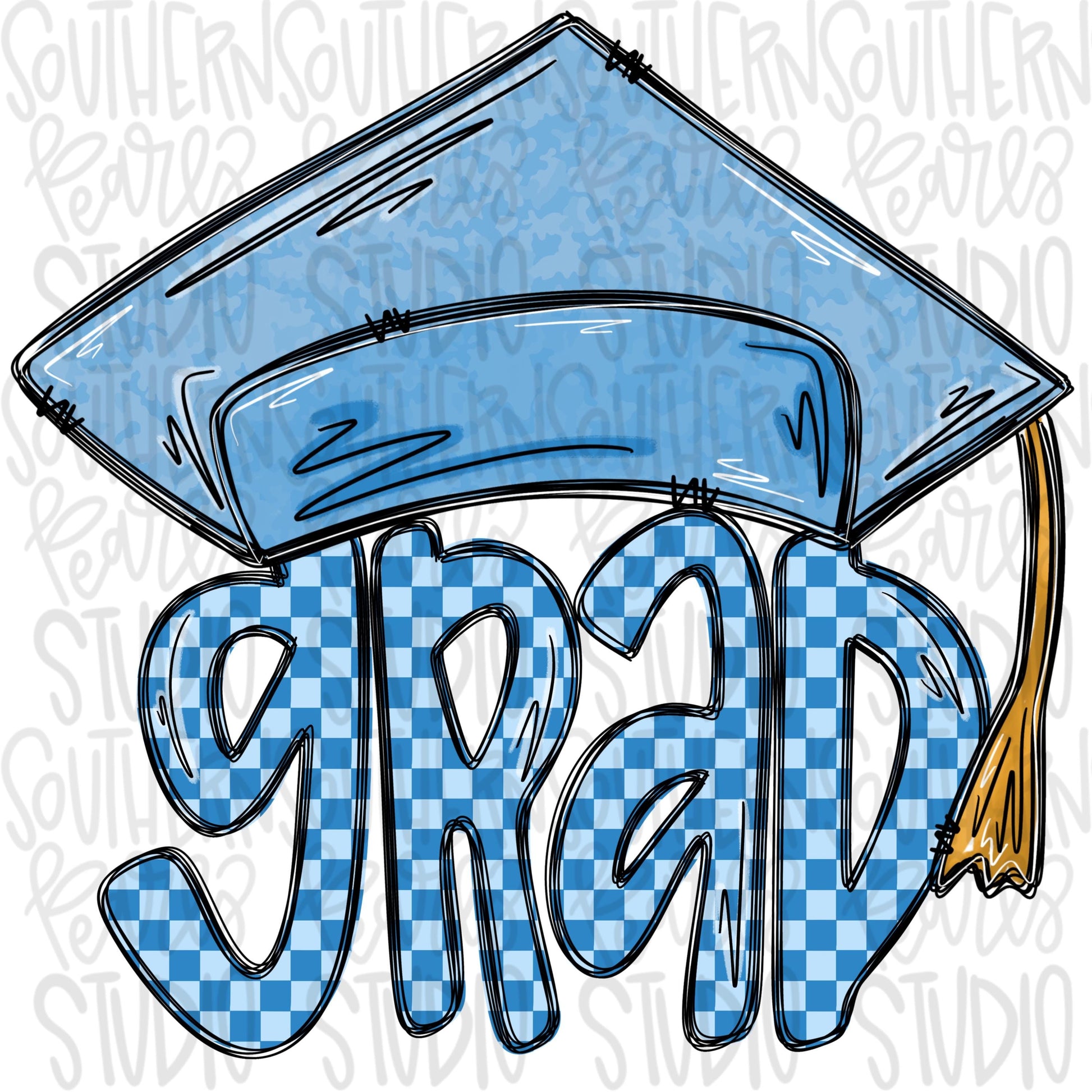 GRAD with Graduation cap blue | Senior | Preschool Kindergarten | Sublimation Design |Digital Download | PNG