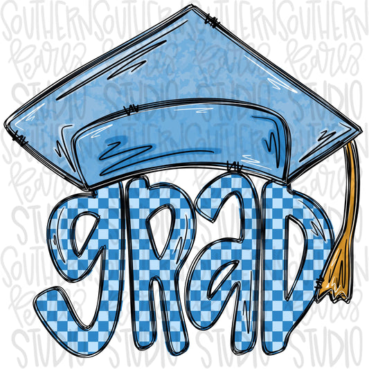 GRAD with Graduation cap blue | Senior | Preschool Kindergarten | Sublimation Design |Digital Download | PNG