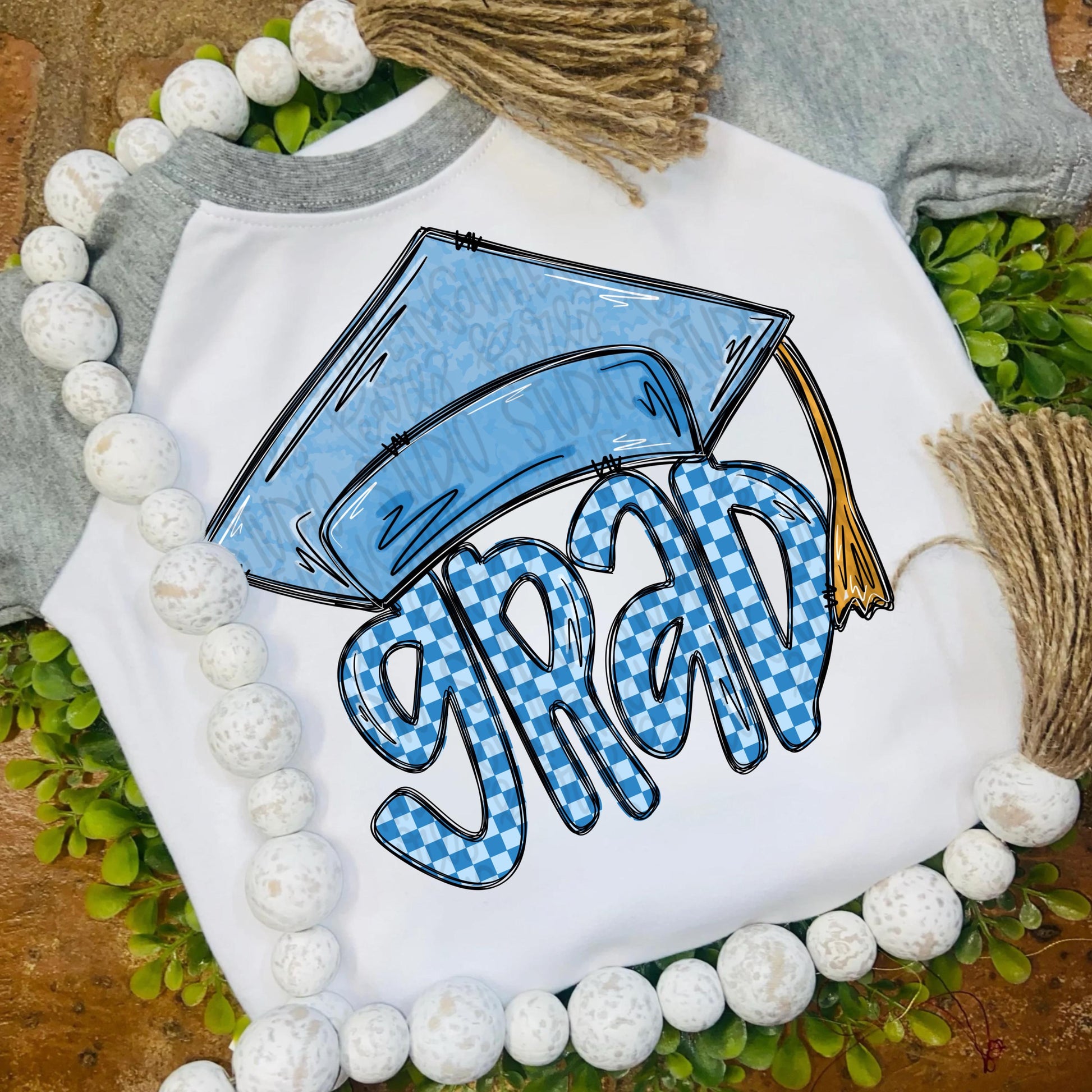 GRAD with Graduation cap blue | Senior | Preschool Kindergarten | Sublimation Design |Digital Download | PNG