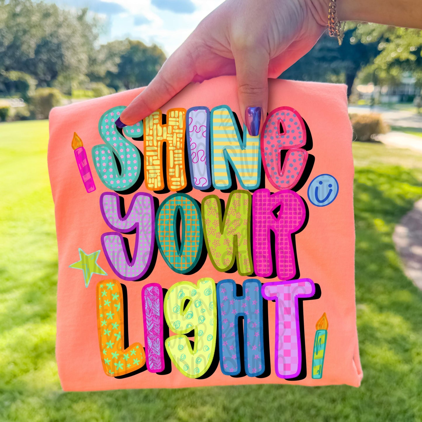 Shine your light png, faith png, bright png, preppy png, girly png, mom png, spring png, whimsy png, Womens png, Kids png, digital