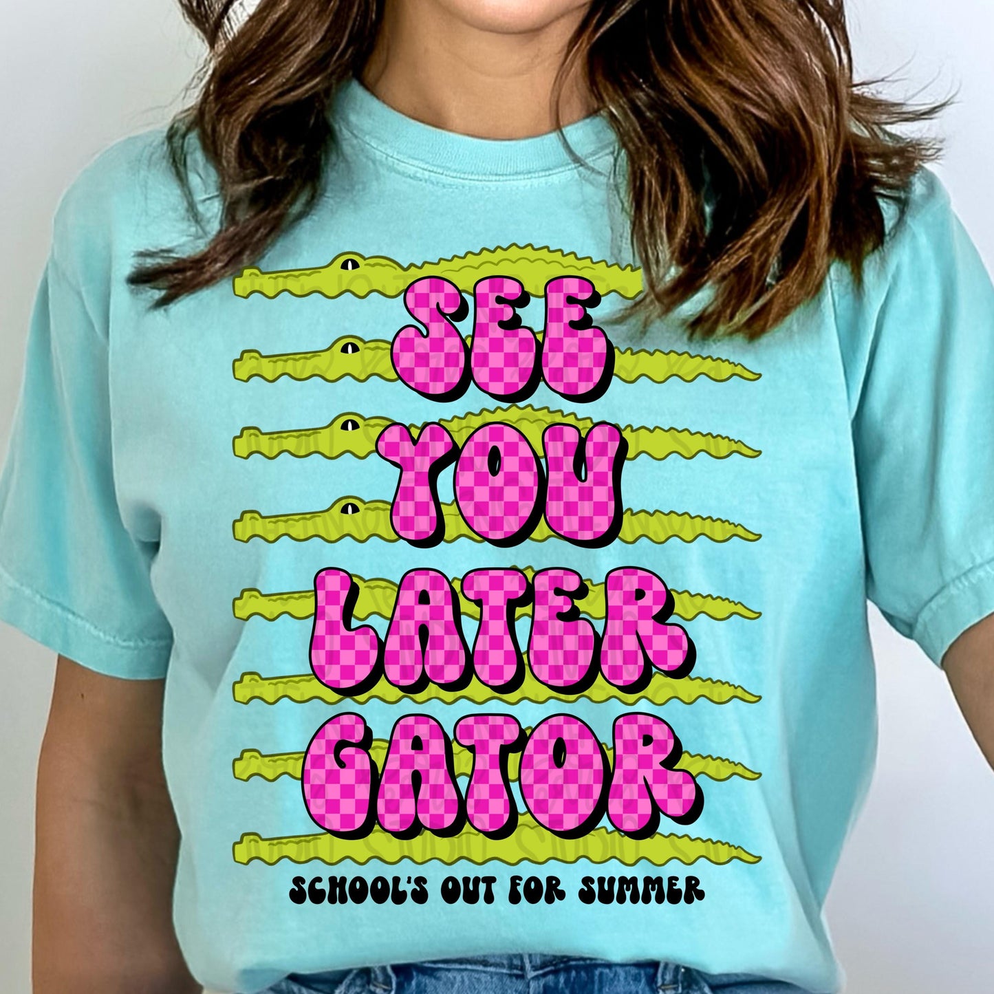 See you later gator schools out for summer pink | school | student | teacher | Sublimation Design | Digital Download | Womens Kids Shirt PNG