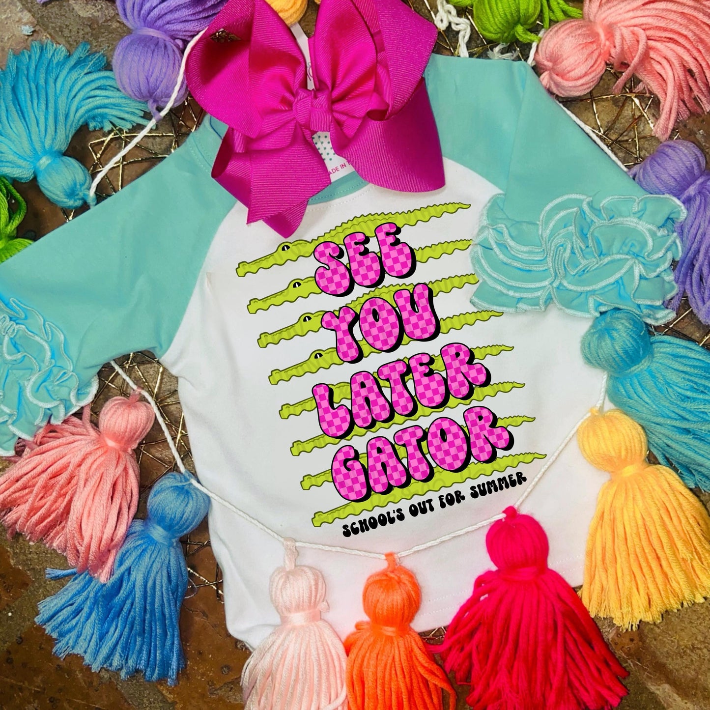 See you later gator schools out for summer pink | school | student | teacher | Sublimation Design | Digital Download | Womens Kids Shirt PNG