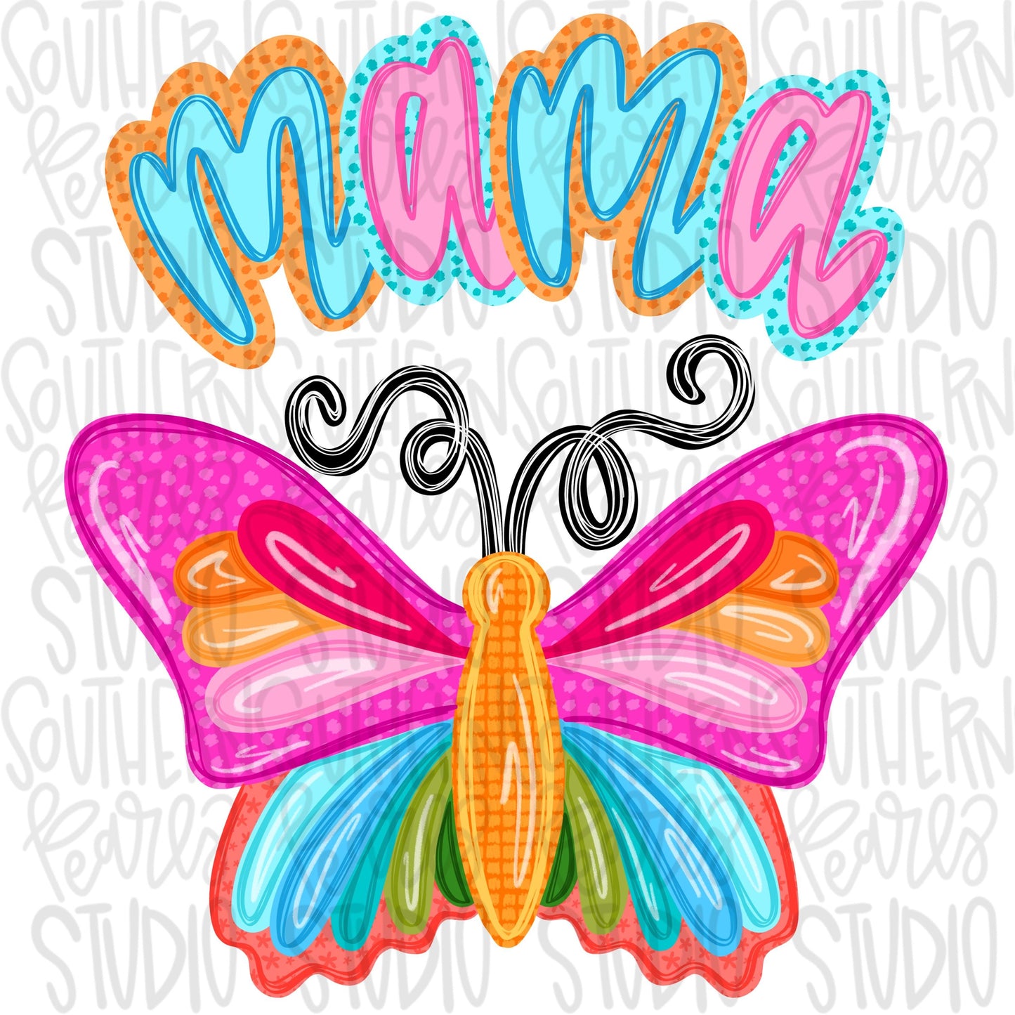 Mama butterfly png, bright png, preppy png, girly png, mom png, spring png, trendy png, whimsy png, Womens png, Kids png, later gator png