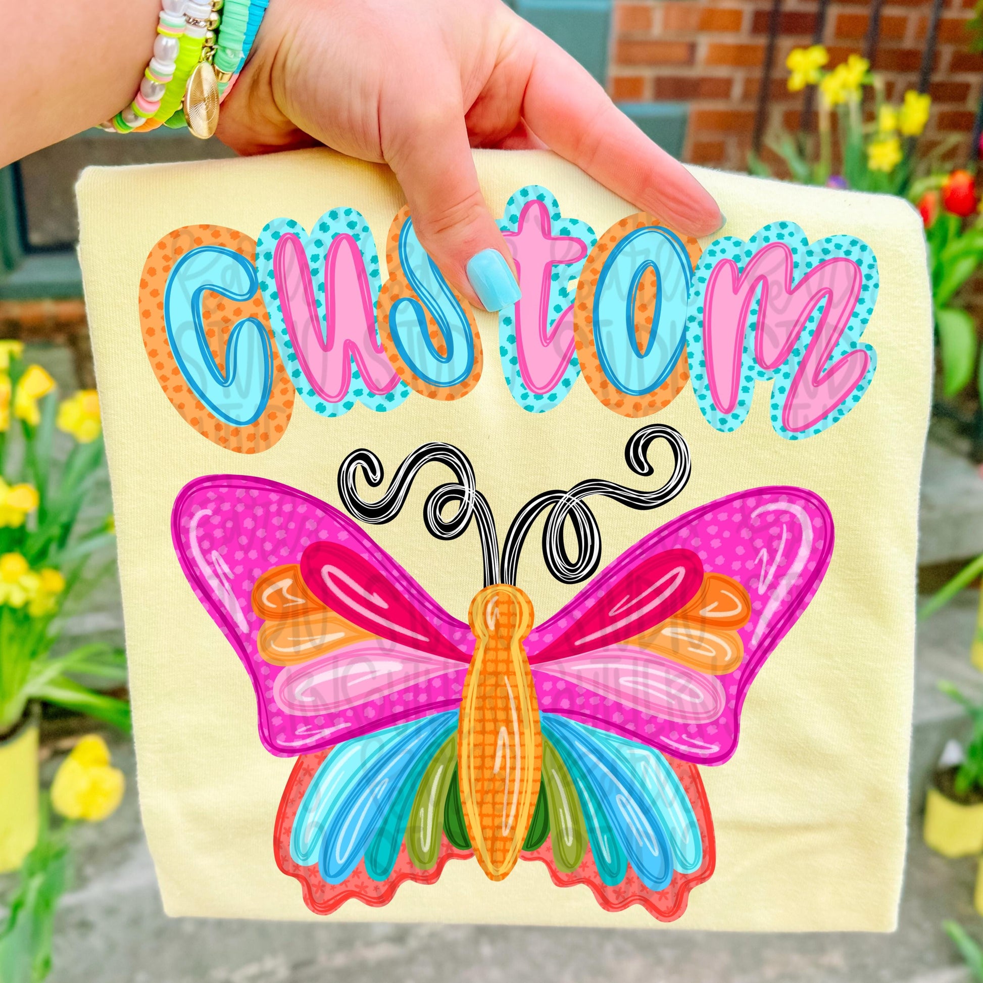 Custom name butterfly png, bright png, preppy png, girly png, mom png, spring png, trendy png, whimsy png, Womens png, later gator png