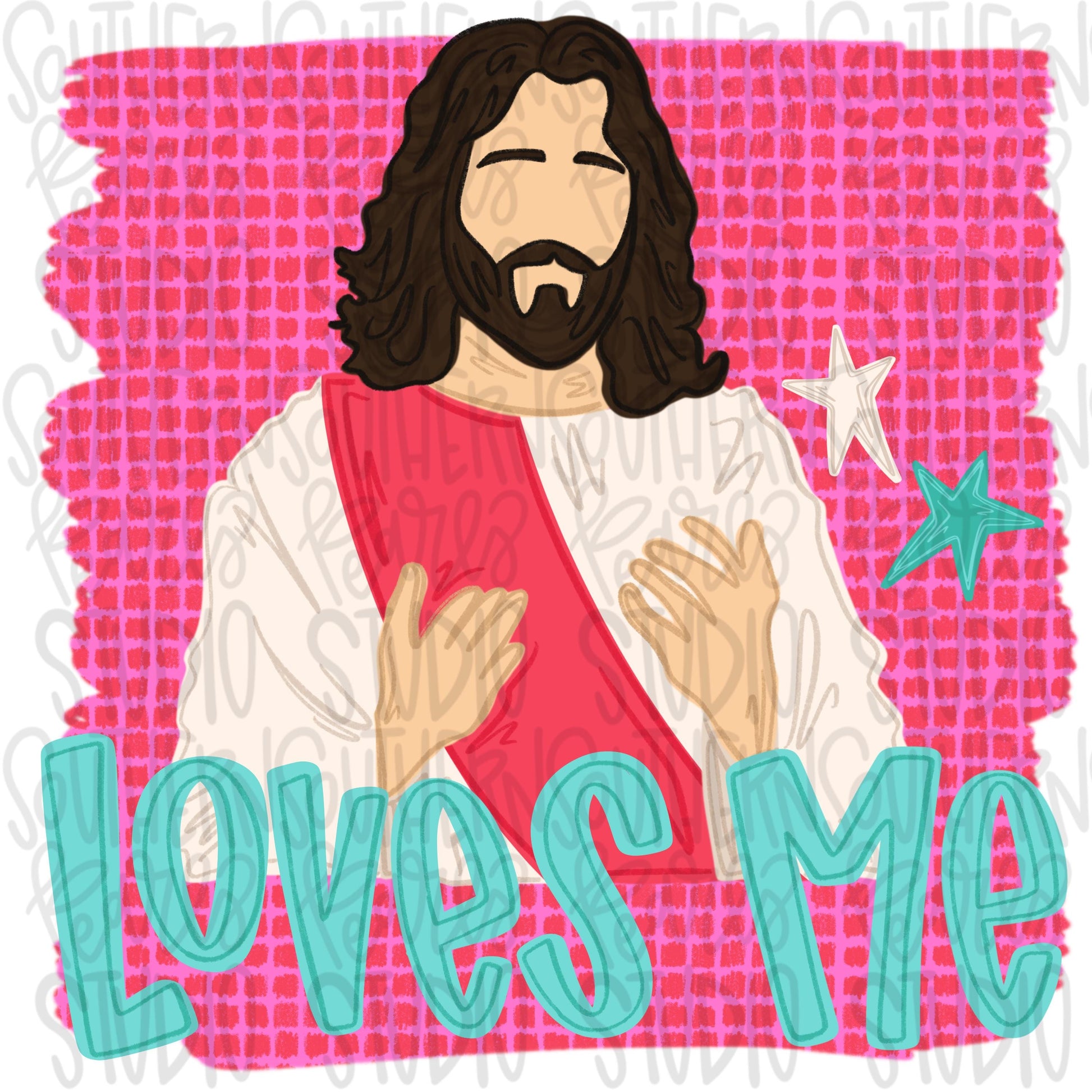 Jesus Loves Me png, bright png, preppy png, girly png, mom png, spring png, trendy png, whimsy png, Kids png, later gator png