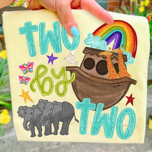 Two by two Noah’s ark png, bright png, preppy png, girly png, spring png, trendy png, whimsy png, Womens png, Kids png, later gator png