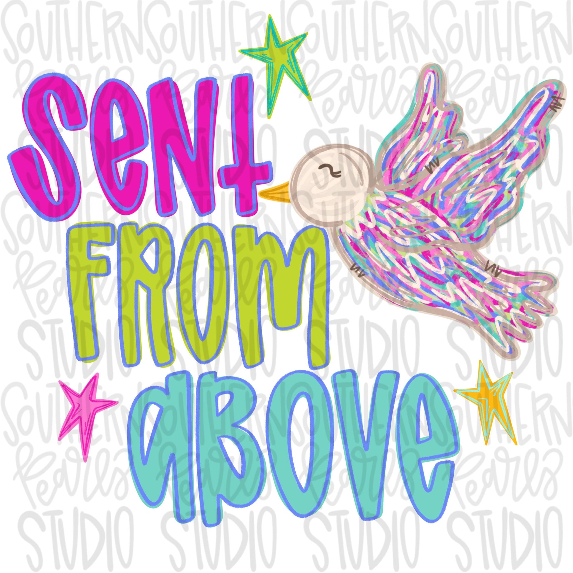 Sent from above dove png, bright png, preppy png, girly png, spring png, trendy png, whimsy png, Womens png, Kids png, later gator png
