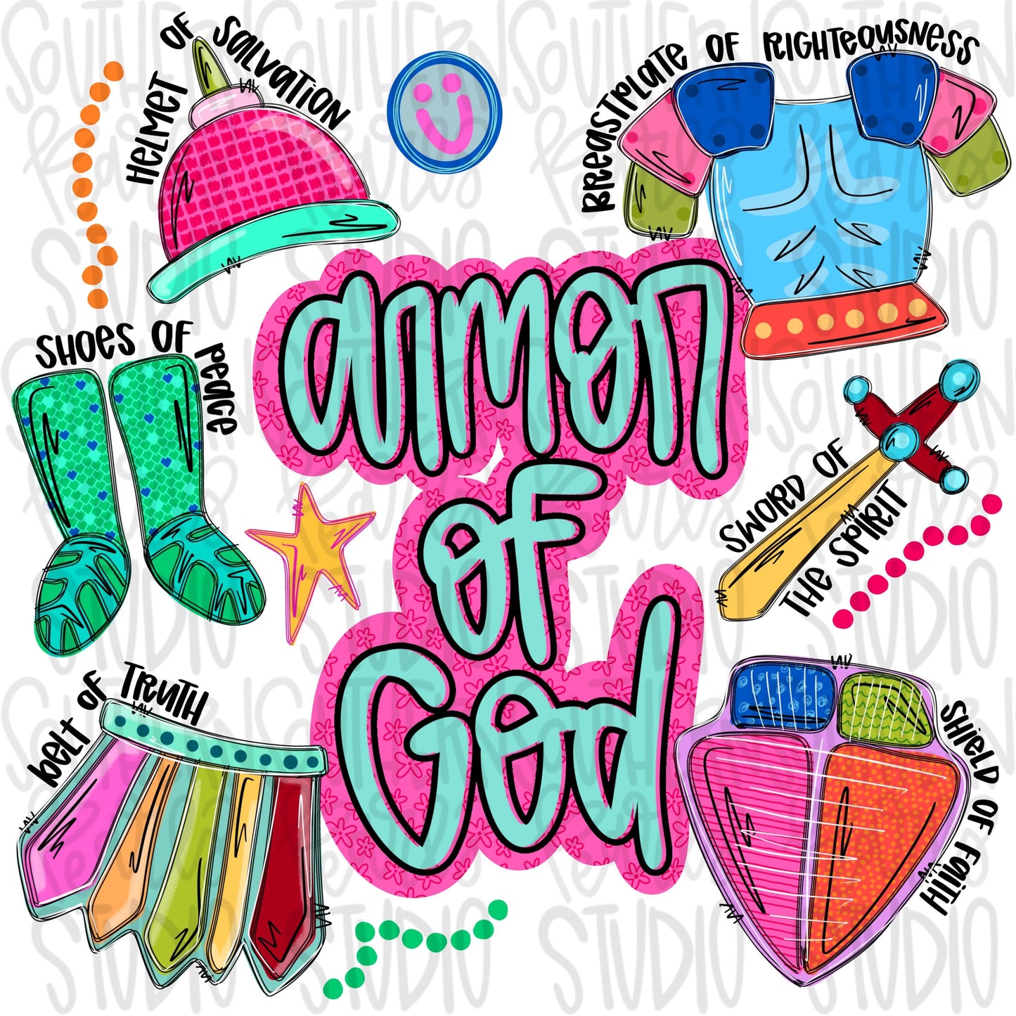 Armor of God png, faith png, bright png, preppy png, girly png, mom png, spring png, whimsy png, Womens png, Kids png, digital download