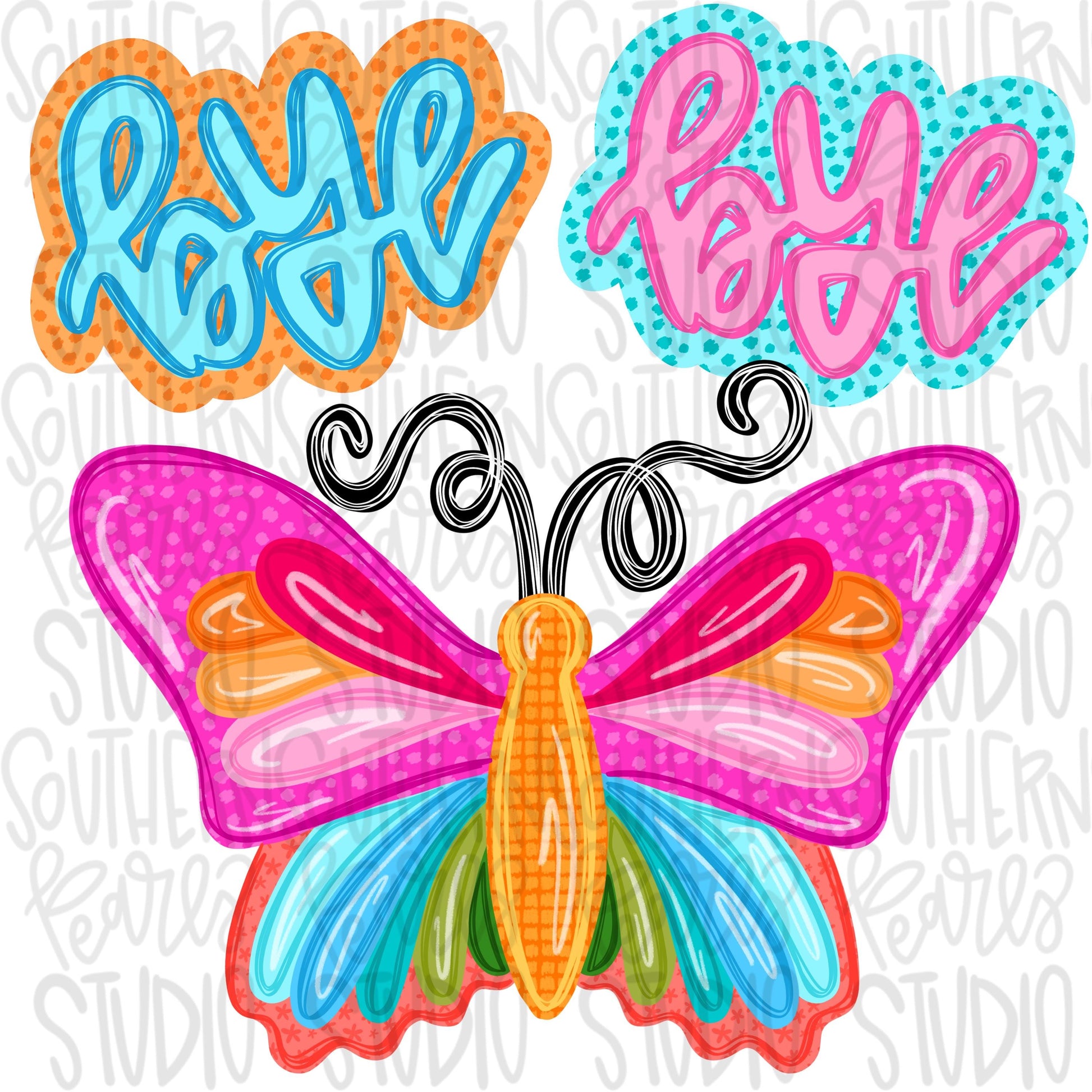 Bye bye butterfly png, bright png, preppy png, girly png, mom png, spring png, trendy png, whimsy png, Womens png, Kids png, later gator png