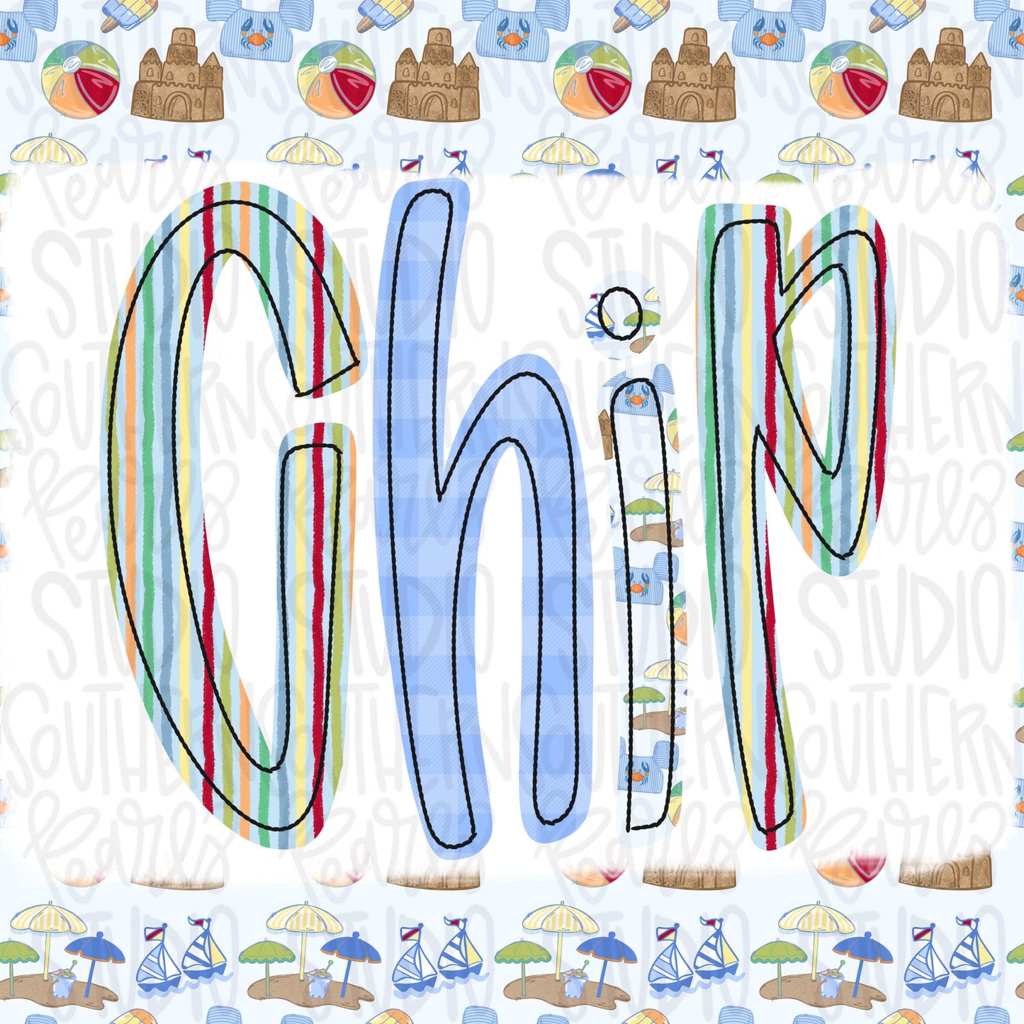 Jubilee Alpha Set boy | summer alpha, beach alpha, striped alpha, gingham alpha | PNG Font | Sublimation Design | Digital Download