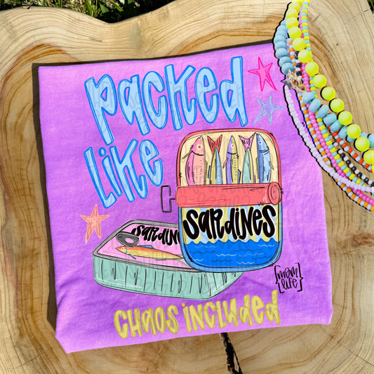 Packed like sardines Chaos included Mom life png, girly png, spring png, trendy png, whimsy png, Womens png, Kids png, later gator png