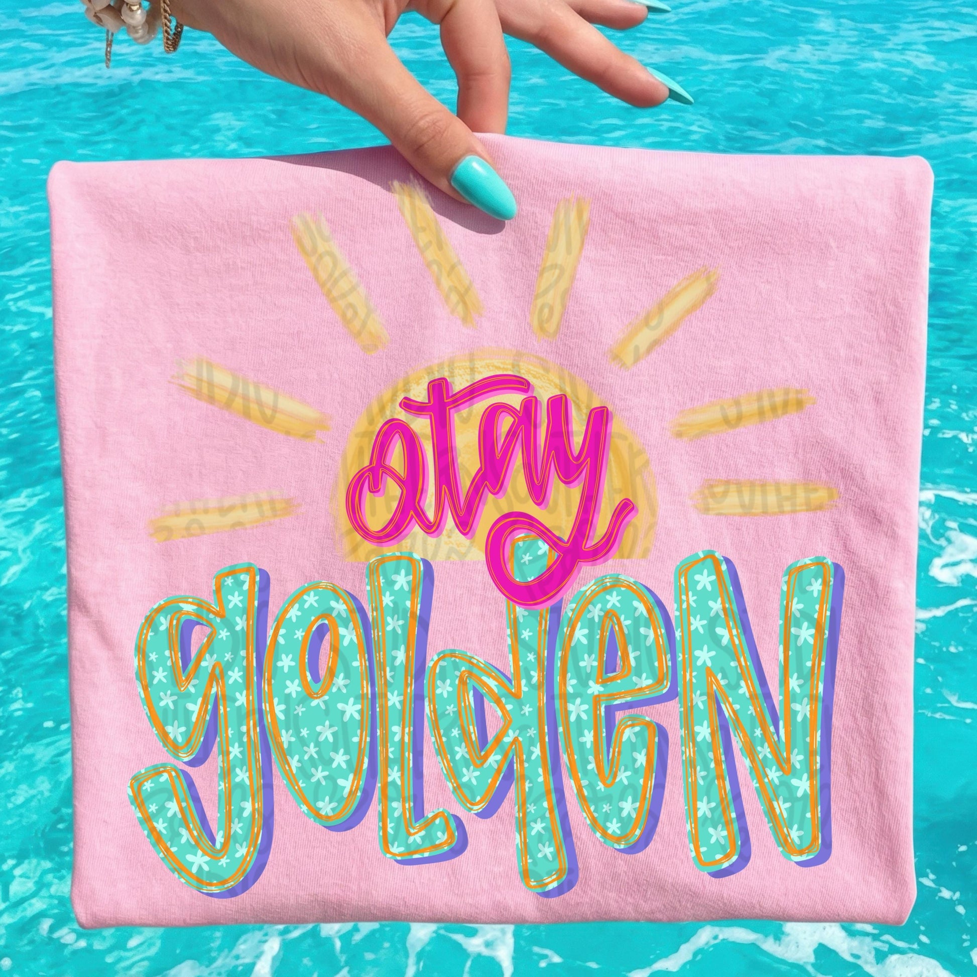 Stay golden sunshine png, girly png, spring png, trendy png, whimsy png, Womens png, Kids png, later gator png