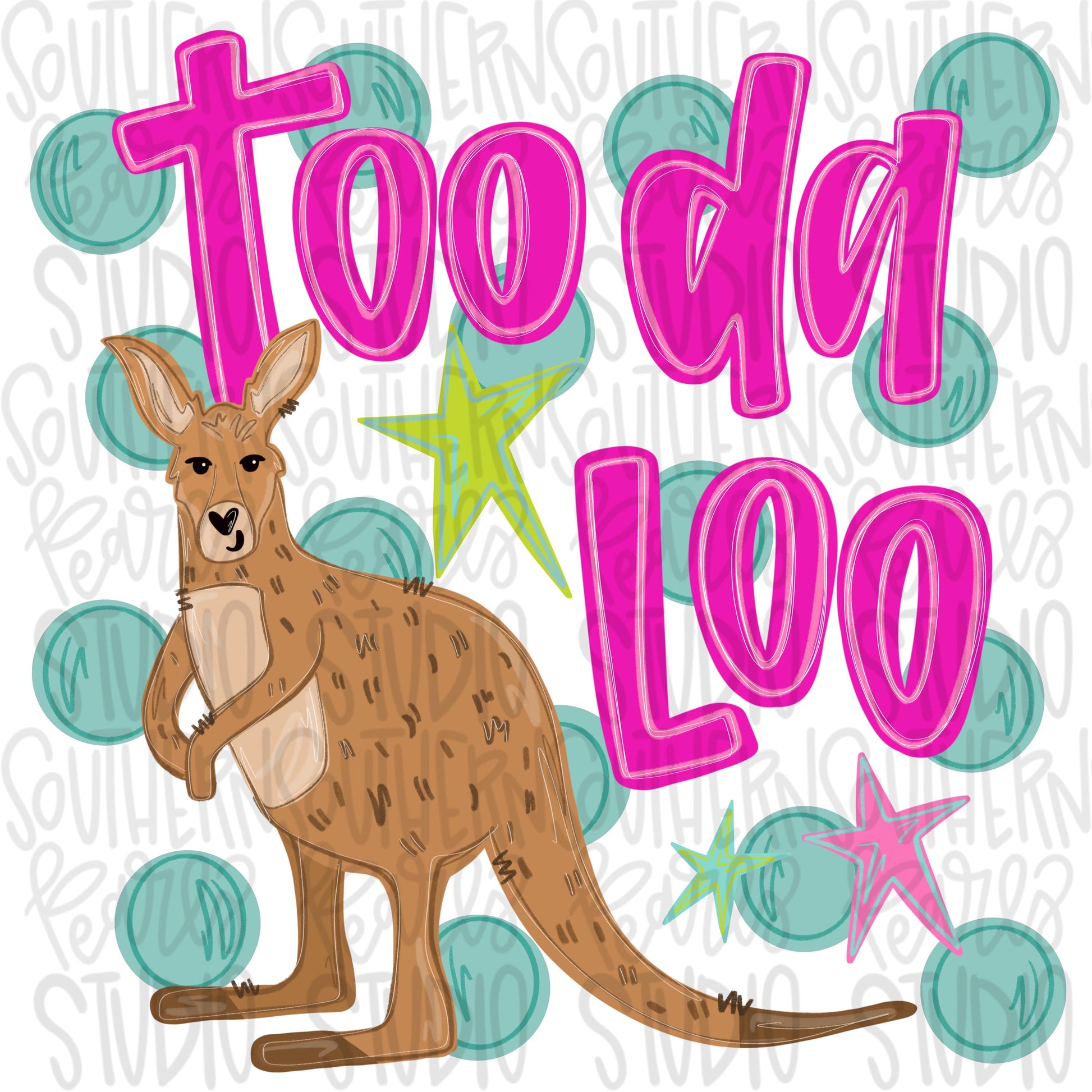 Toodaloo kangaroo png, bright png, preppy png, girly png, mom png, spring png, trendy png, whimsy png, Womens png, Kids png, later gator png