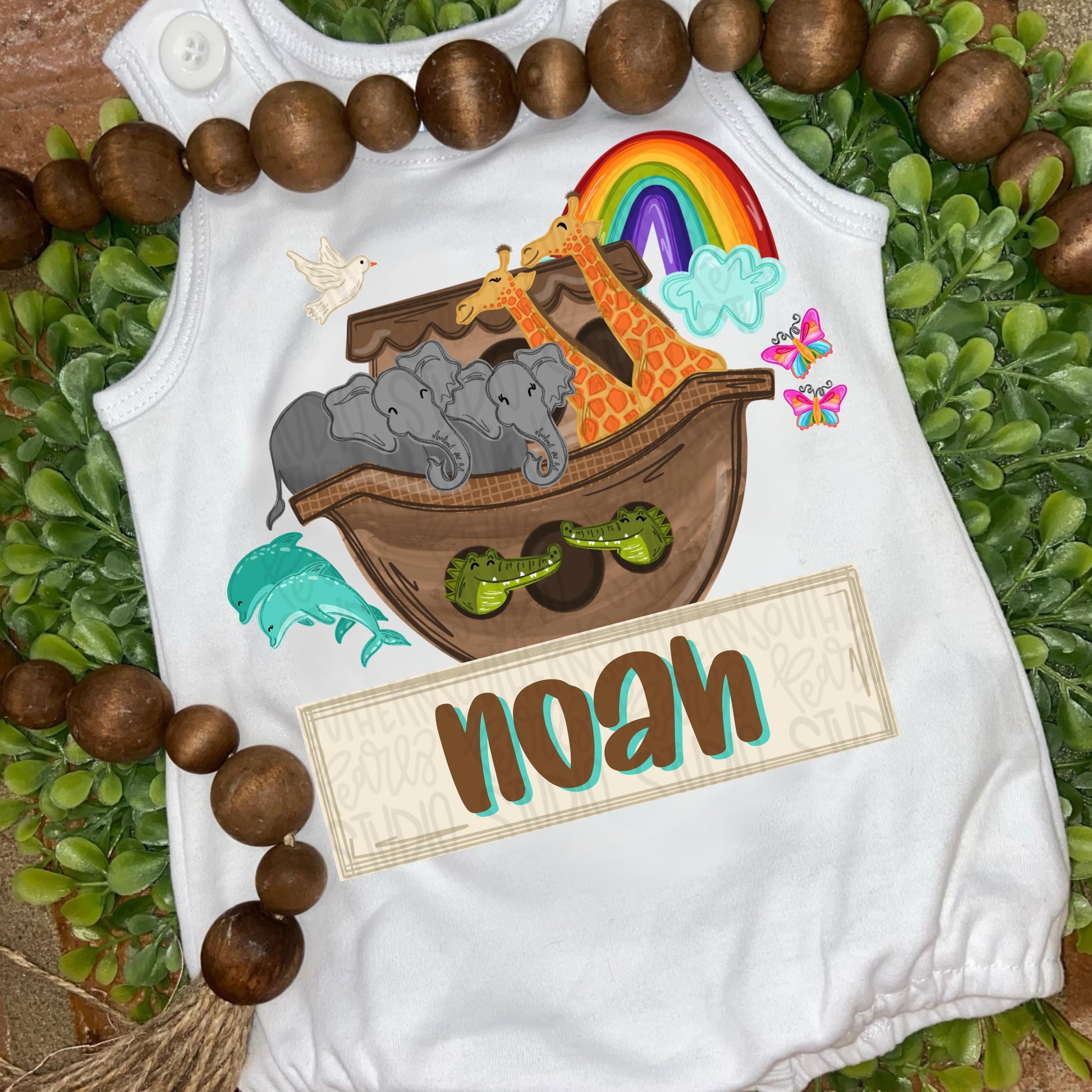 Noah’s ark with name patch png, bright png, preppy png, girly png, spring png, trendy png, whimsy png, Womens png, Kids png, later gator png
