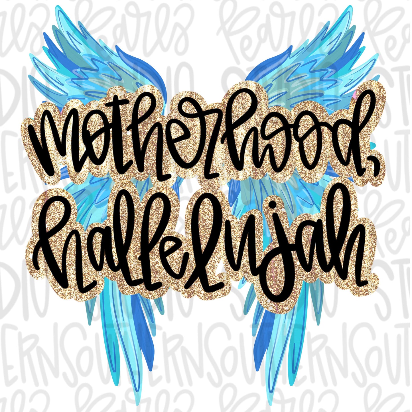 Motherhood hallelujah png, angel wings png, mom png | Sublimation Design | Digital Download | Women’s, Kids Shirt PNG