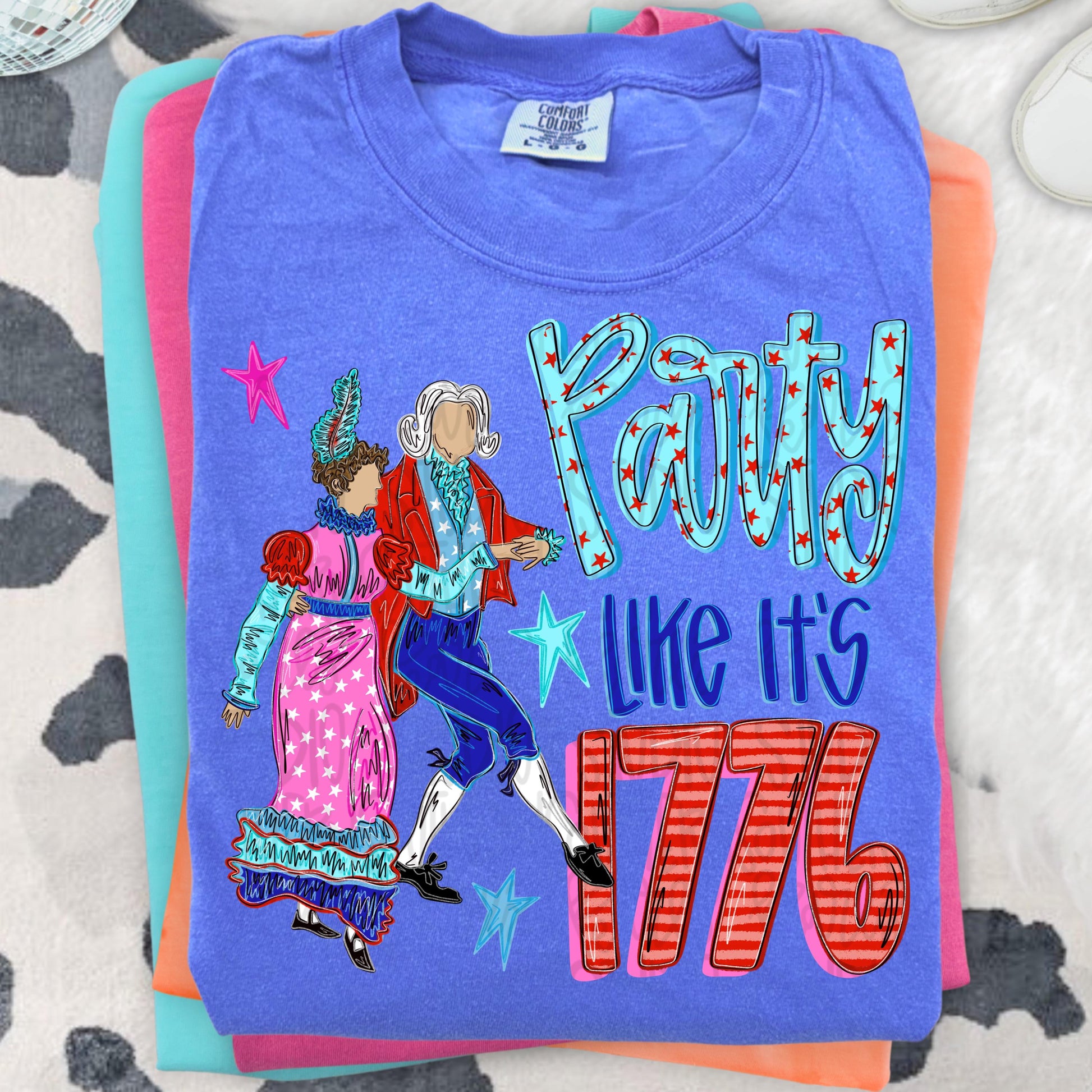Party like it’s 1776 | dancing | Freedom | Patriotic | 250 years, 4th of July png design, Sublimation Design | Digital Download | Kids | PNG