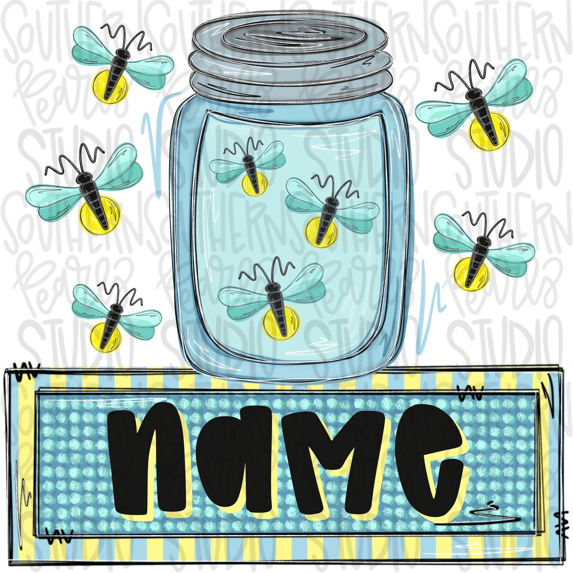Fireflies in mason jar with name patch png, girly png, spring png, trendy png, whimsy png, Womens png, Kids png, later gator png