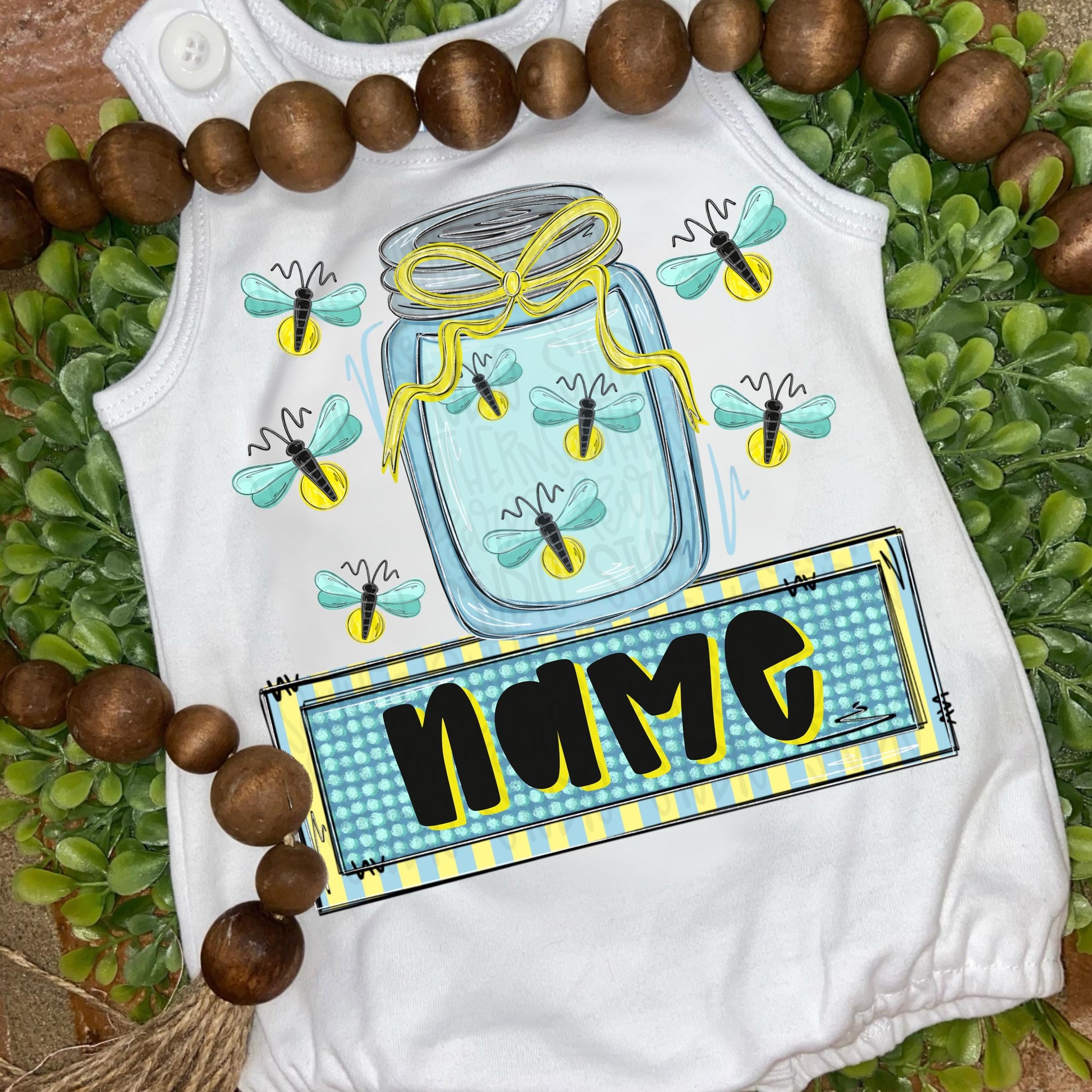 Fireflies in mason jar with bow and name patch png, girly png, spring png, trendy png, whimsy png, Womens png, Kids png, later gator png