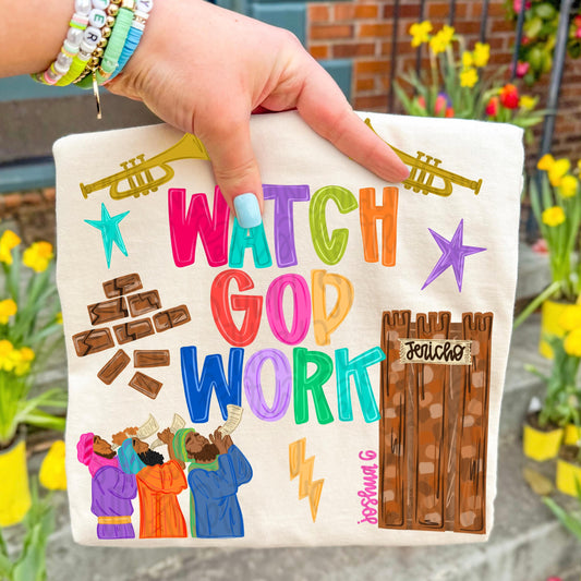 Watch God work png, Joshua and the walls of Jericho came tumbling down png, bright png, trendy png, viral png, Digital Download png graphic