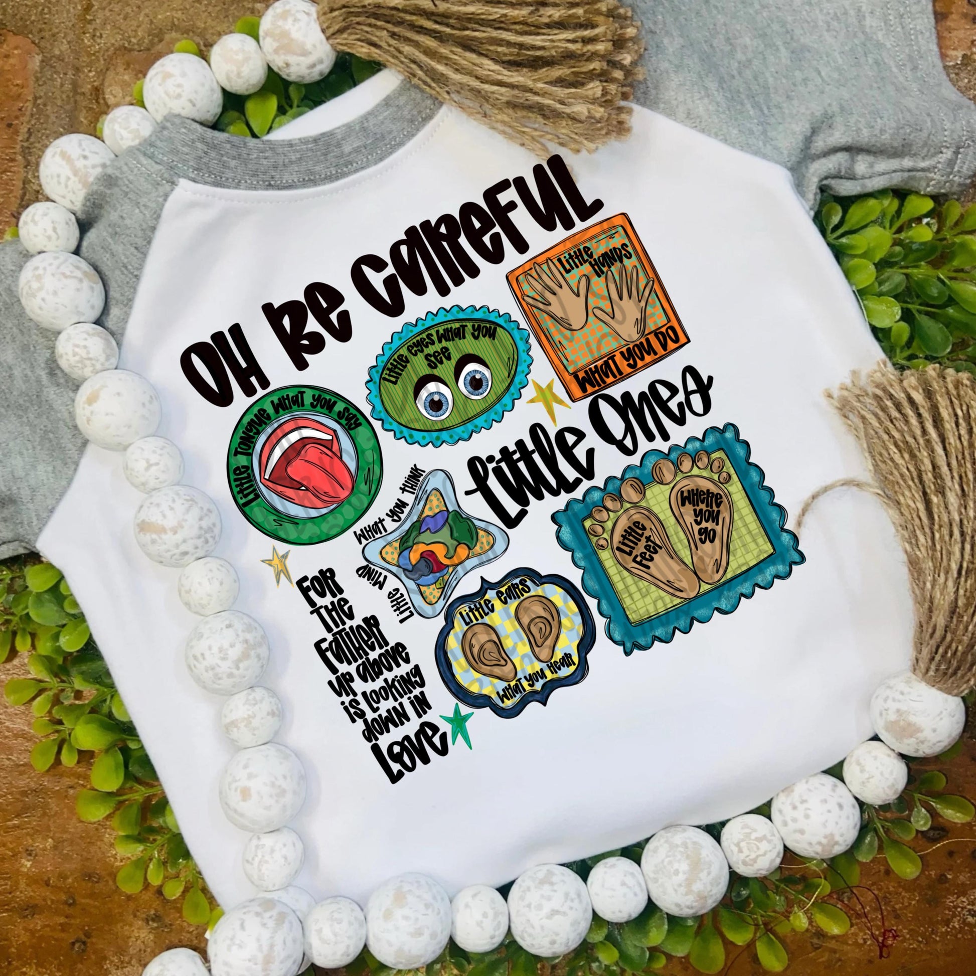 Oh be careful little ones boy colors png, eyes, ears, tongue, hands, feet, faith png, watch what you do png, Digital Download png