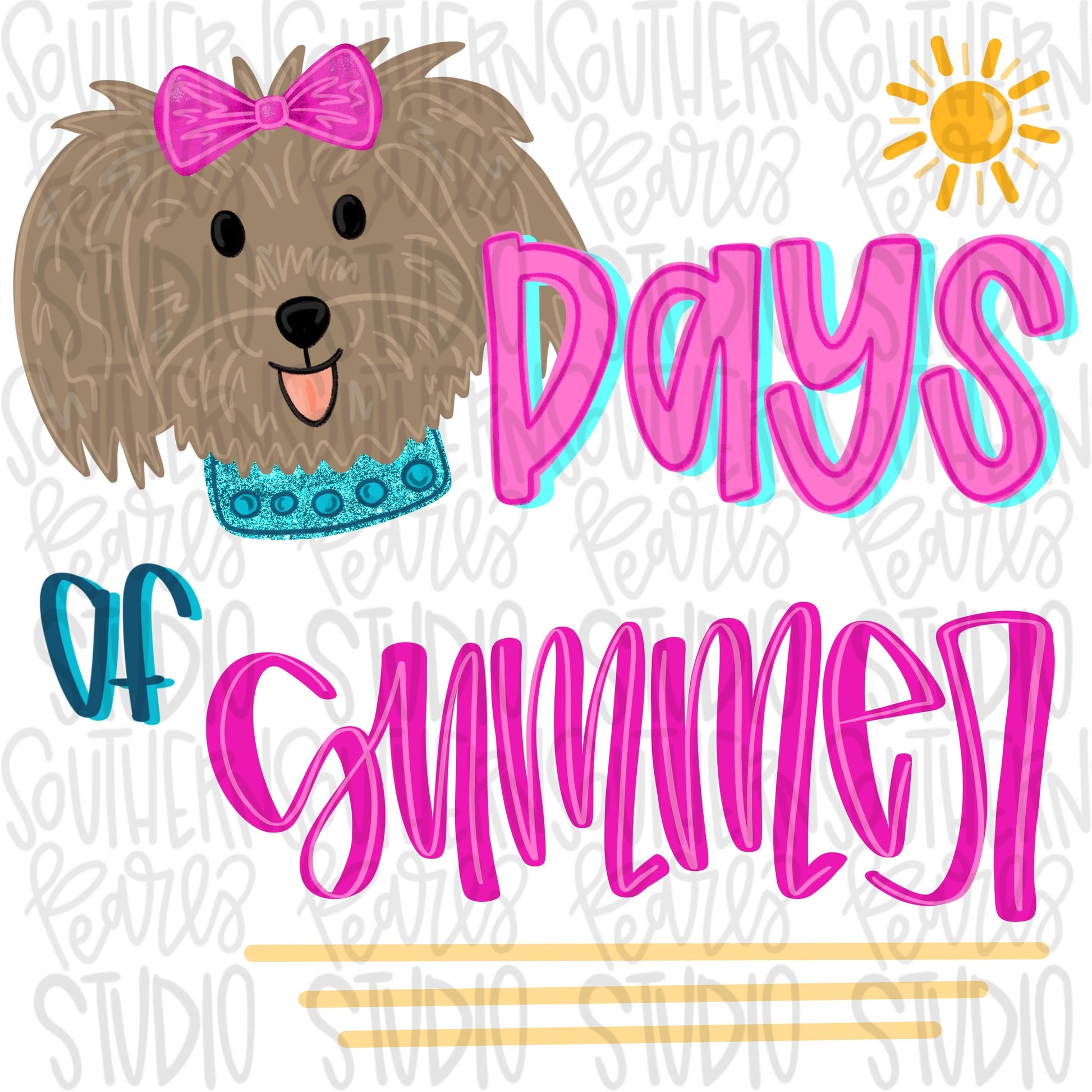 Dog days of summer png, girl dog png, bright png, trendy png, whimsy png, viral png, summer png, Digital Download png
