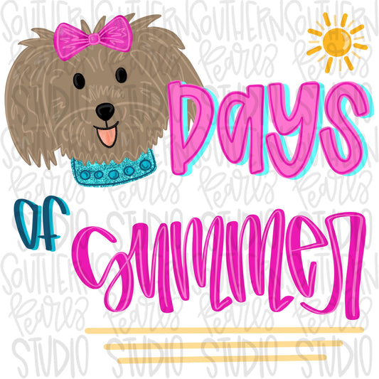 Dog days of summer png, girl dog png, bright png, trendy png, whimsy png, viral png, summer png, Digital Download png