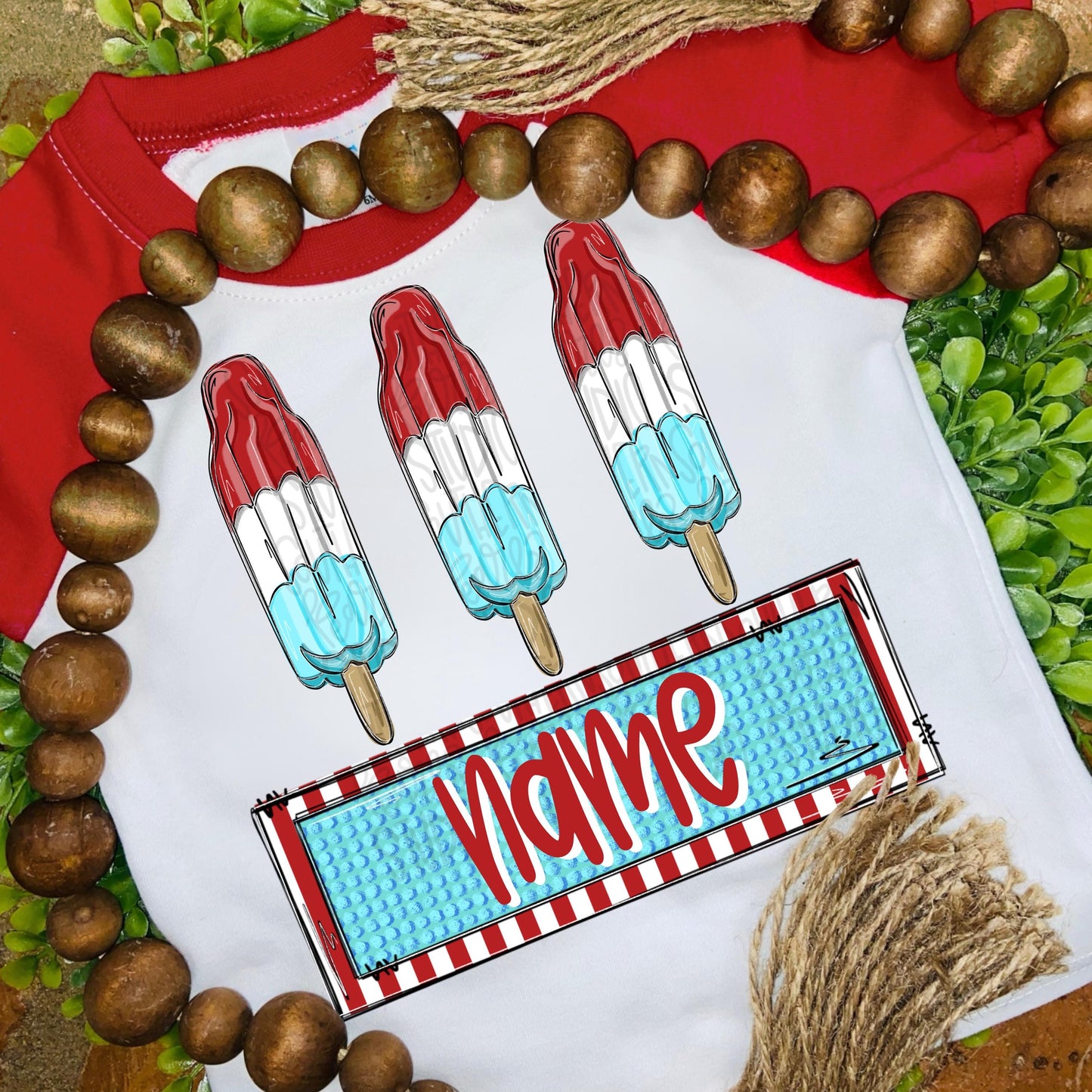 Bomb pop trio with name patch boy | red white and blue | Freedom | Patriotic | Sublimation Design | Digital Download | Kids | PNG