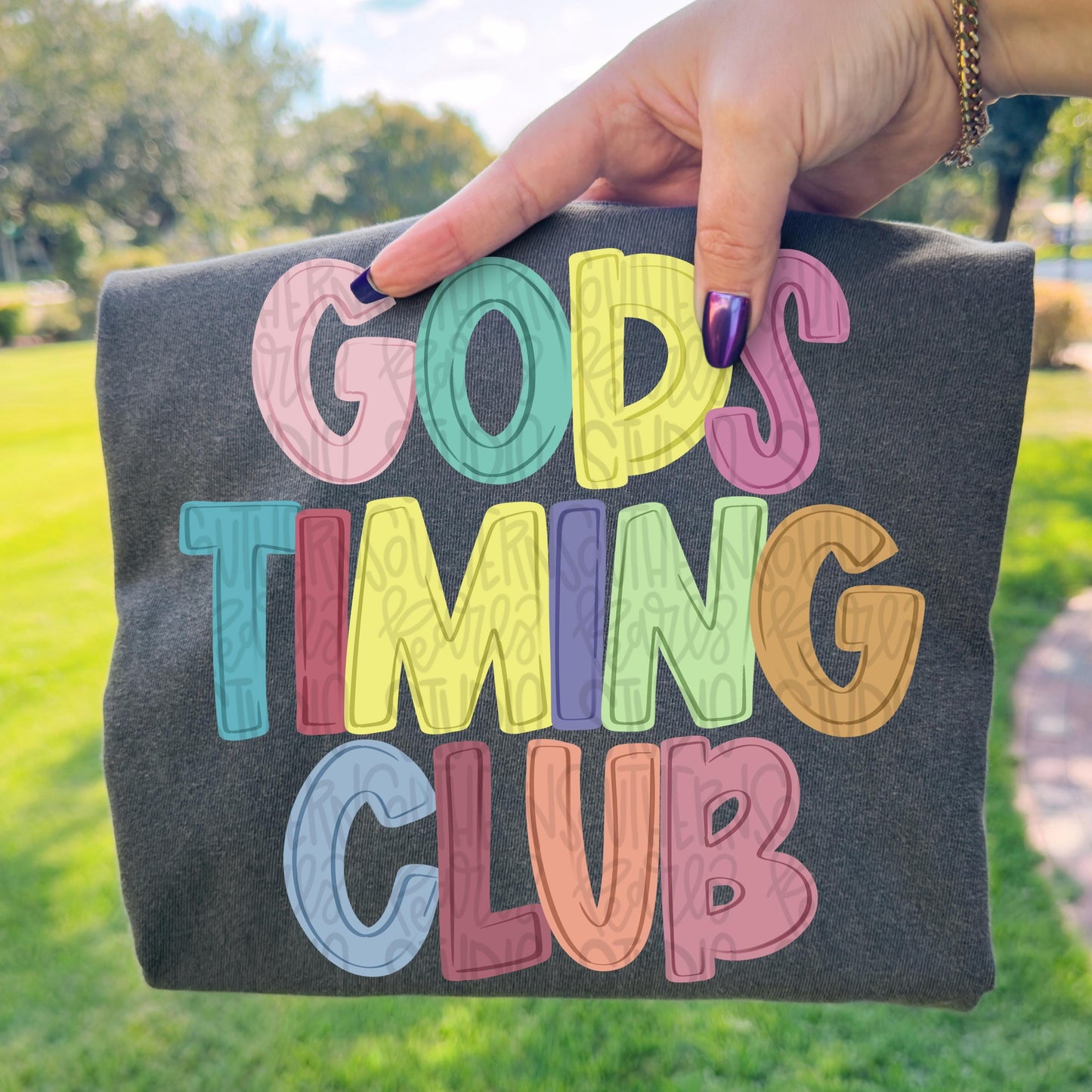 Gods timing club png, trendy png, whimsy png, viral png, mom png, Digital Download png