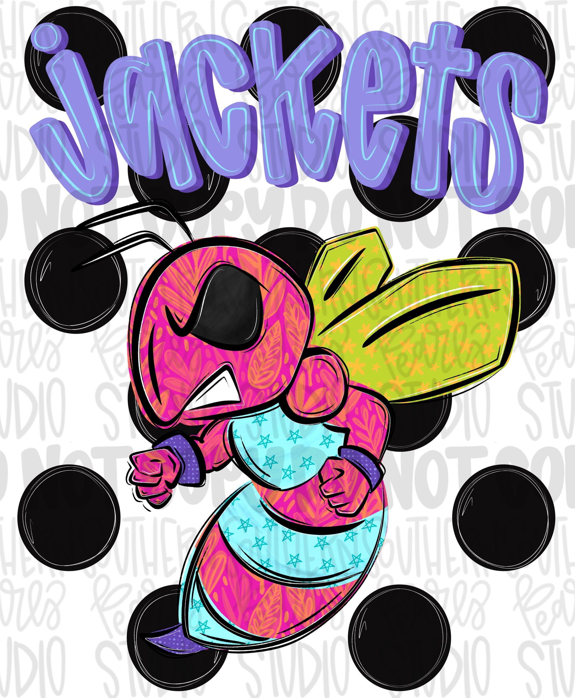 Jackets Polka dot mascot png | trendy png viral png colorful png | Sublimation DTF DTG Design | Digital Download | Womens & Kids png