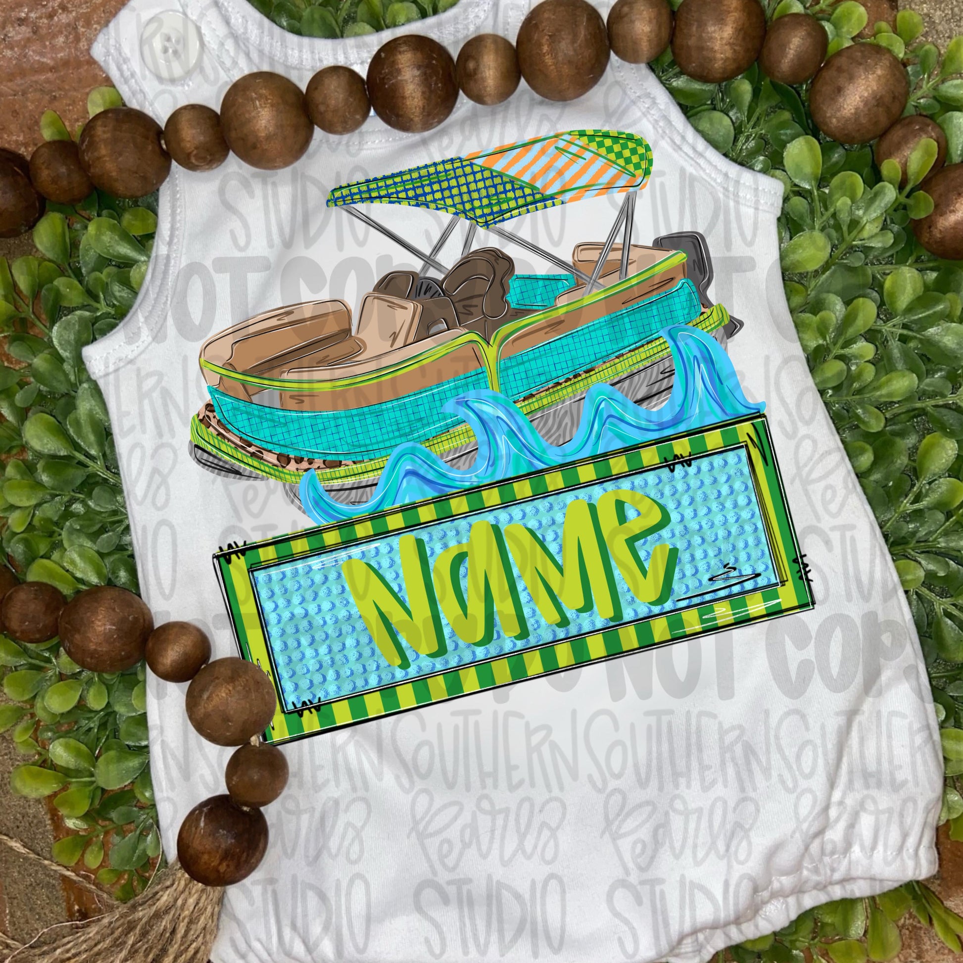 Pontoon boat with name patch boy png | trendy png viral png colorful png | Sublimation DTF DTG Design | Digital Download | Womens & Kids
