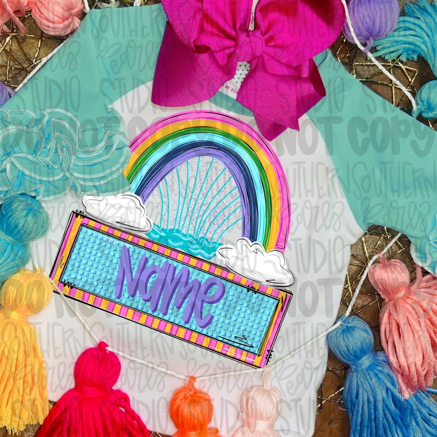 Rainbow sprinkler with name patch png | trendy png viral png colorful png | Sublimation DTF DTG Design | Digital Download | Womens & Kids