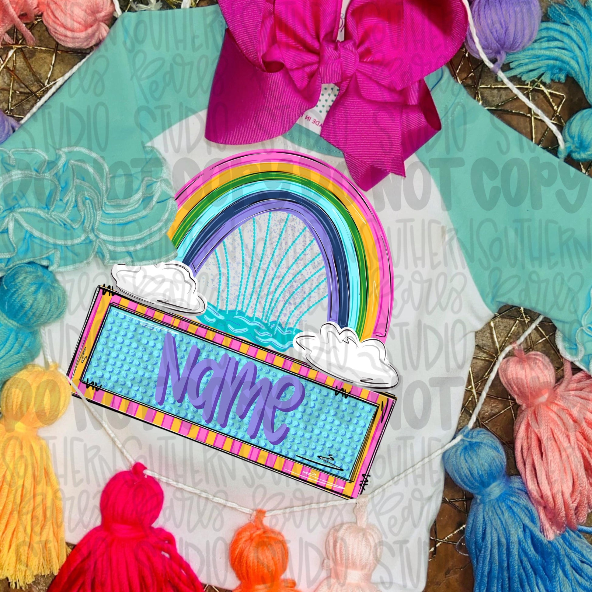 Rainbow sprinkler with name patch png | trendy png viral png colorful png | Sublimation DTF DTG Design | Digital Download | Womens & Kids