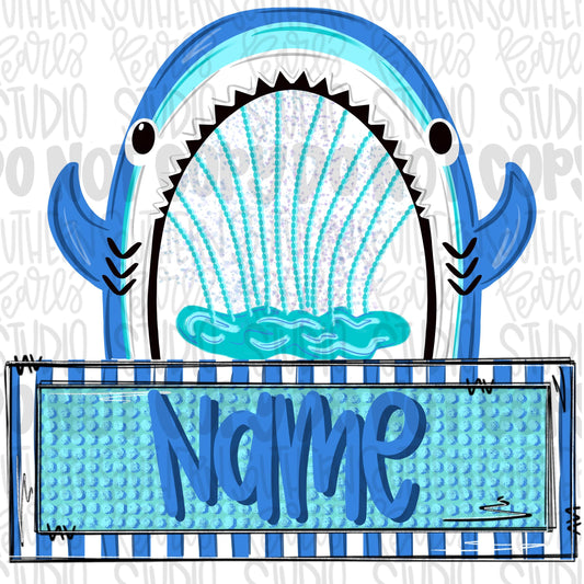 Shark sprinkler with name patch png | trendy png viral png colorful png | Sublimation DTF DTG Design | Digital Download | Womens & Kids