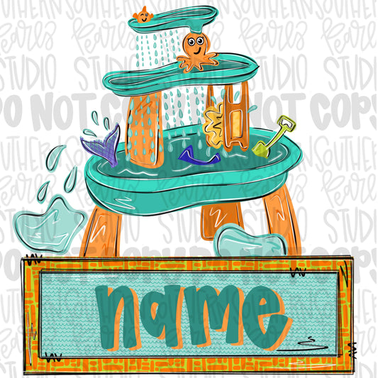 Kids water table toy with name patch png | trendy png viral png colorful png | Sublimation DTF DTG Design |Digital Download | Womens & Kids