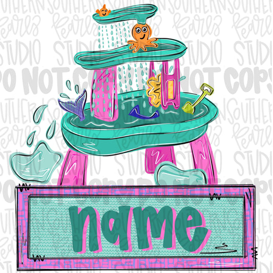 Kids water table toy with name patch pink | trendy png viral png colorful png | Sublimation DTF DTG Design |Digital Download | Womens & Kids