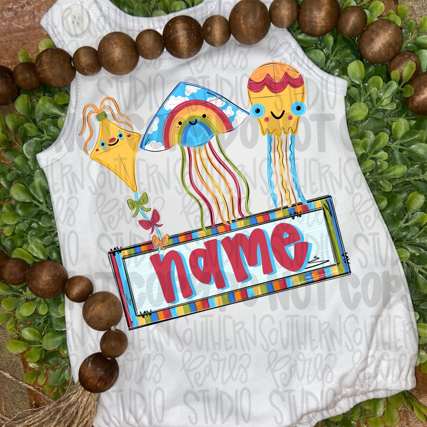 Kite trio with name patch | Sublimation Design | Digital Download | Women’s, Kids Shirt PNG