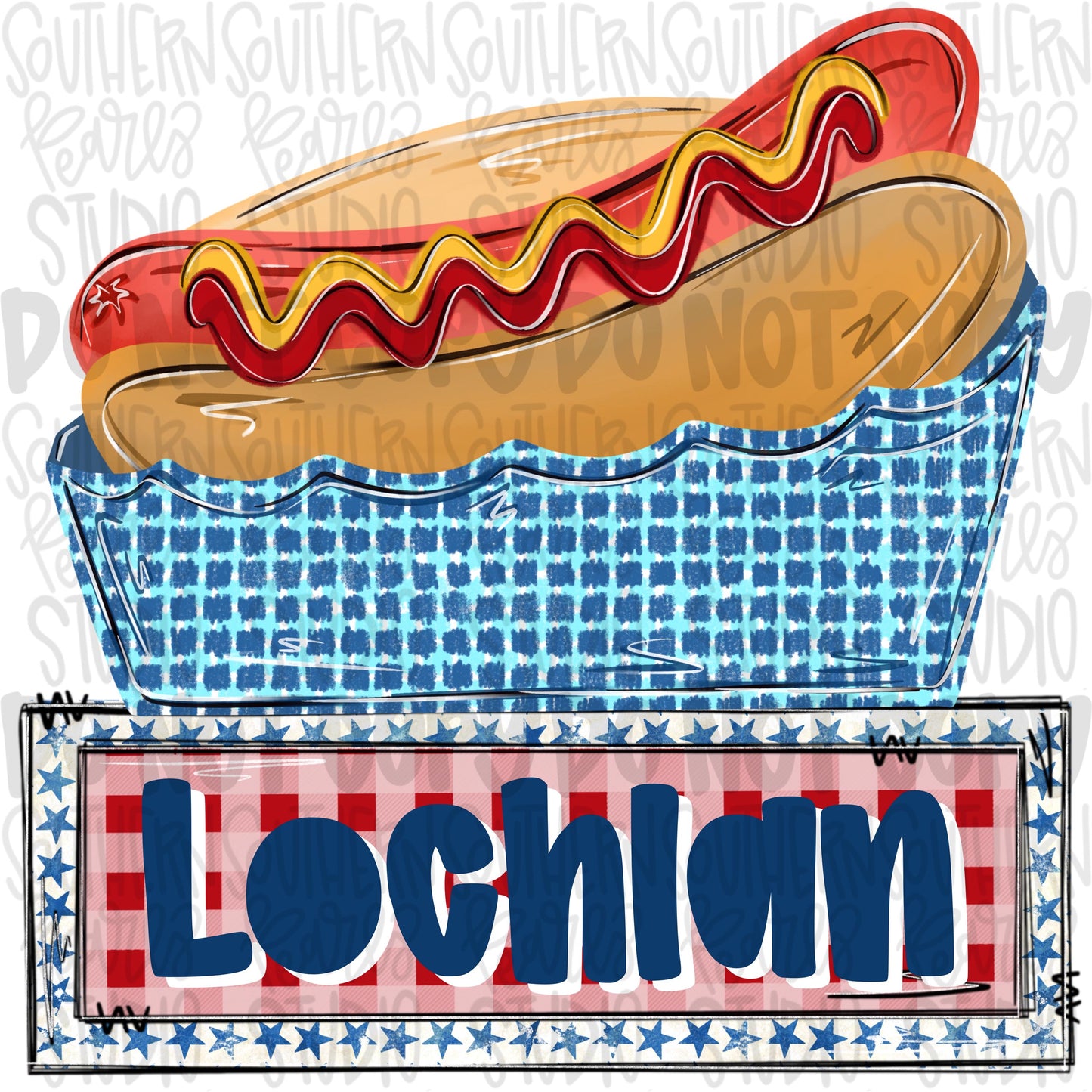 Hotdog in basket with name patch png | trendy png viral png colorful png | Sublimation DTF DTG Design |Digital Download | Womens & Kids