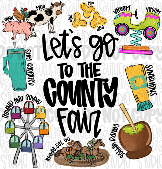 Let’s go to the county fair png | trendy png viral png colorful png | Sublimation DTF DTG Design |Digital Download | Womens & Kids
