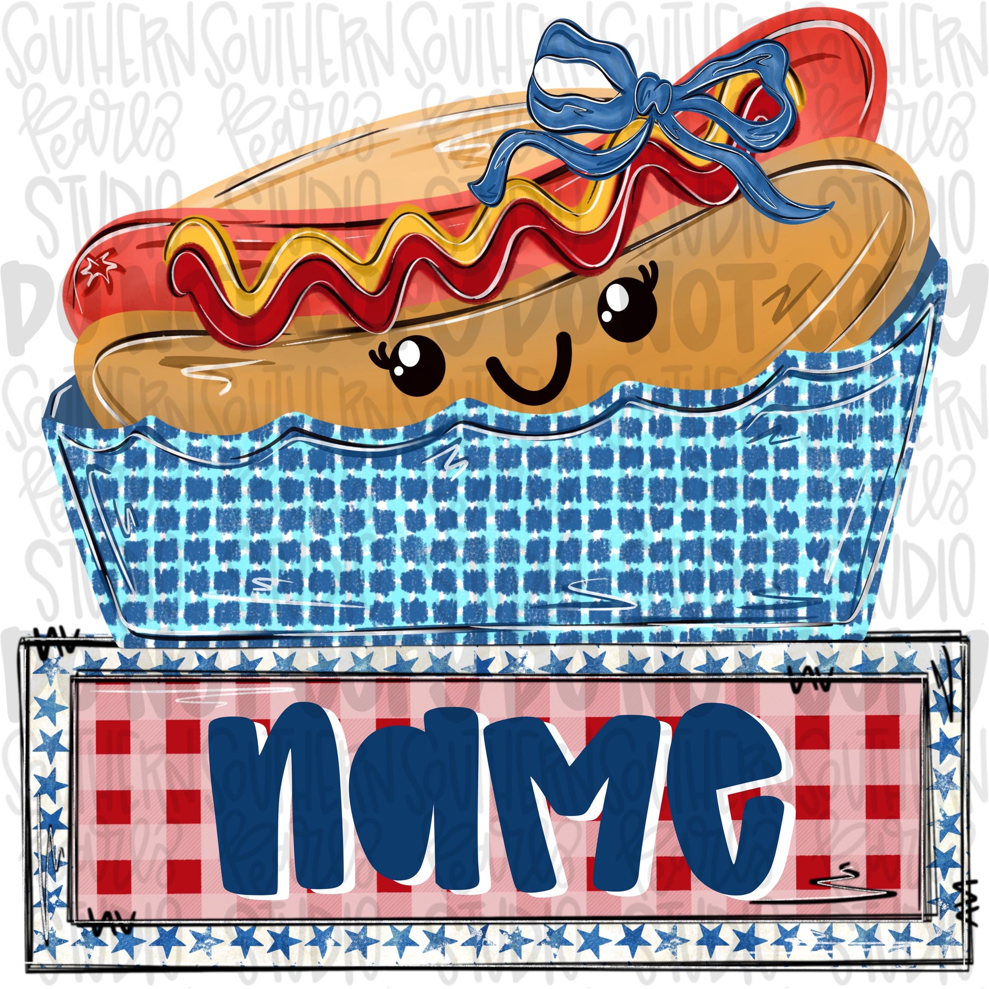 Hotdog girl in basket with name patch png | trendy png viral png colorful png | Sublimation DTF DTG Design |Digital Download | Womens & Kids