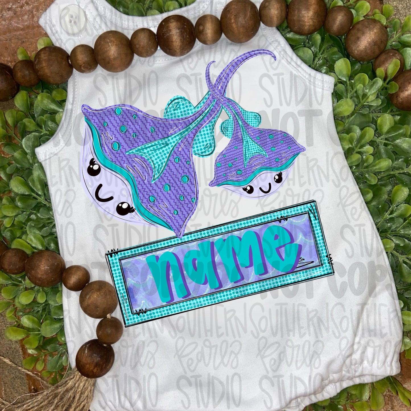 Stingrays with name patch png girly | trendy png viral png colorful png | Sublimation DTF DTG Design |Digital Download | Womens & Kids