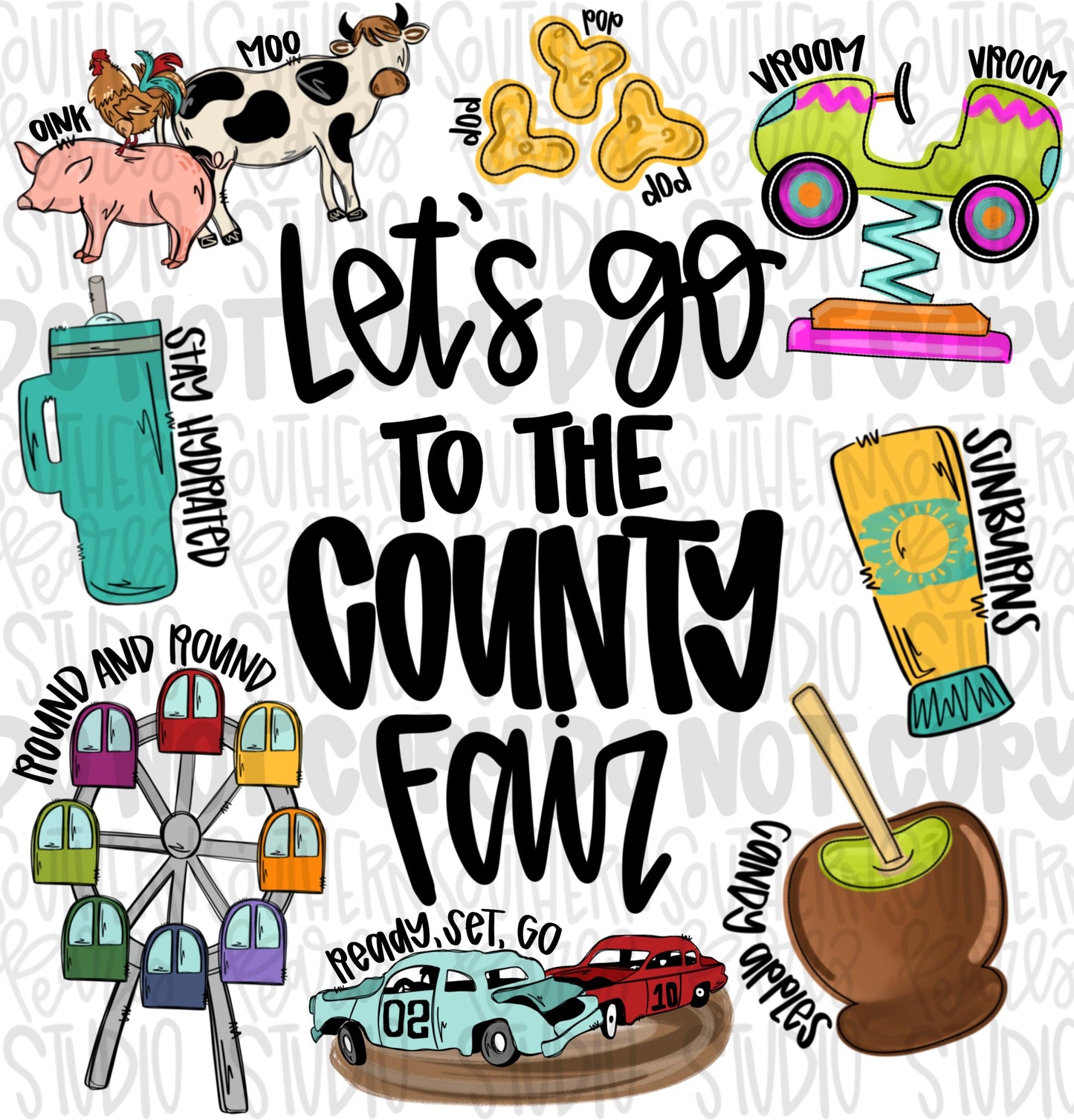 Let’s go to the county fair png | trendy png viral png colorful png | Sublimation DTF DTG Design |Digital Download | Womens & Kids